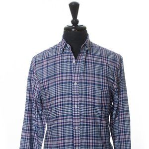 Frank & Eileen Blue Plaid Luke Linen Shirt